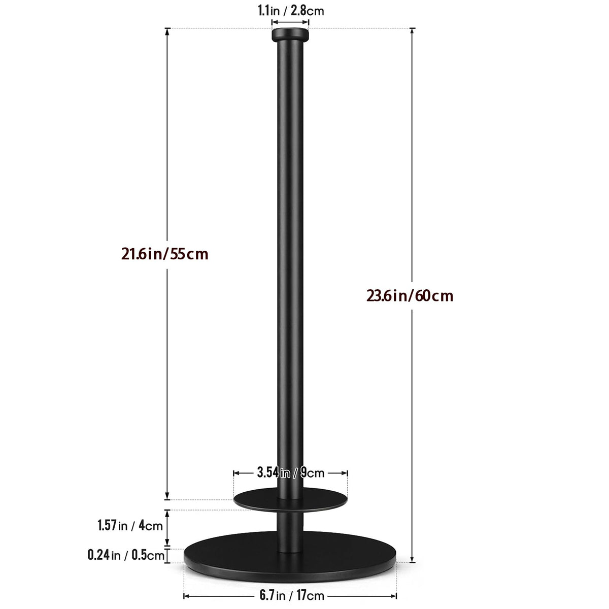 HHAOLUDUO stand with non-slip mat reducing movement during use