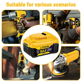 HHMM 5.0Ah Dewalt 20V Max battery durable shell design