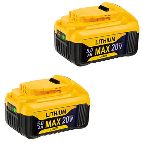 HHMM 5.0Ah Dewalt 20V Max two-pack front view for extended runtime