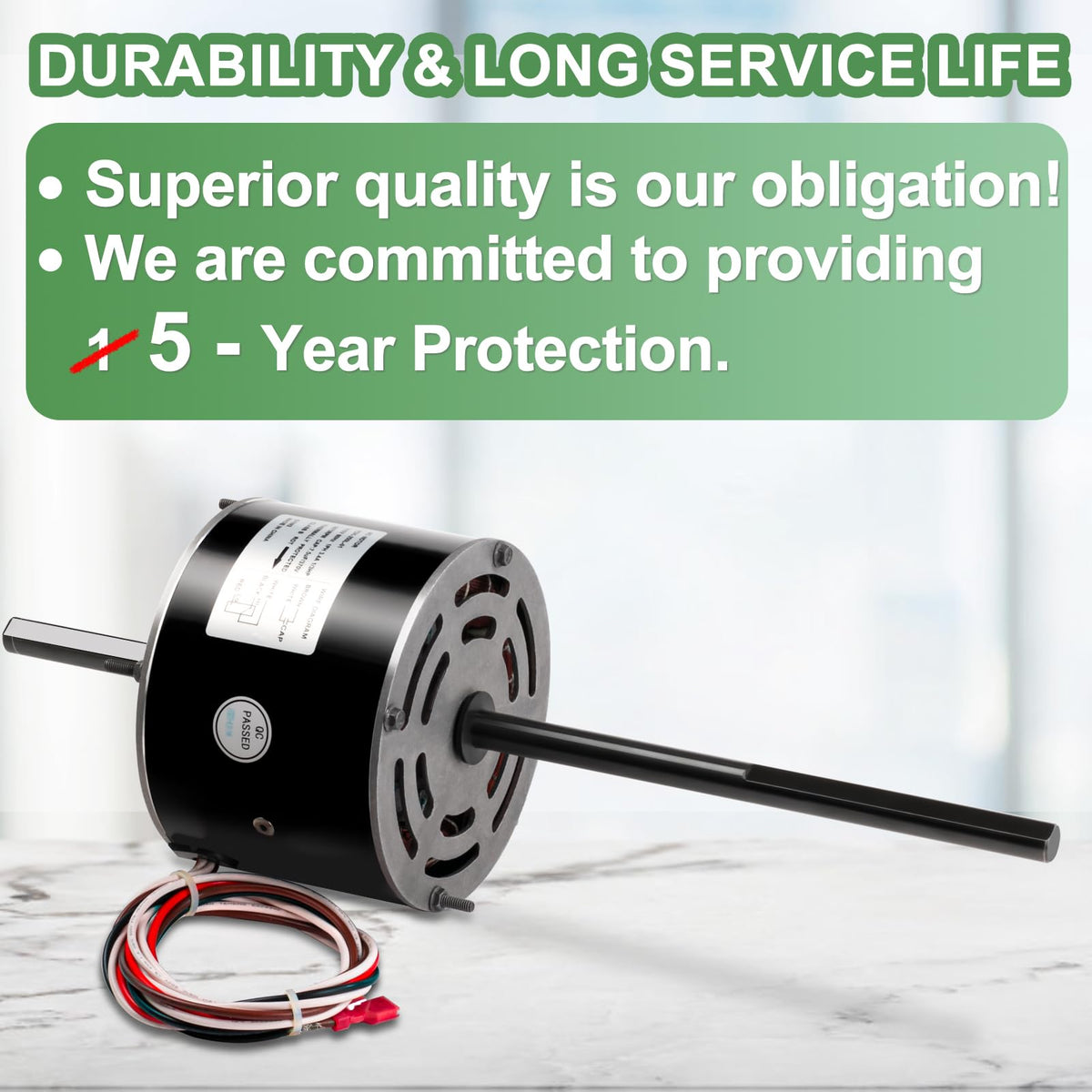 HHQ capacitor 7.5uF 370V included with motor