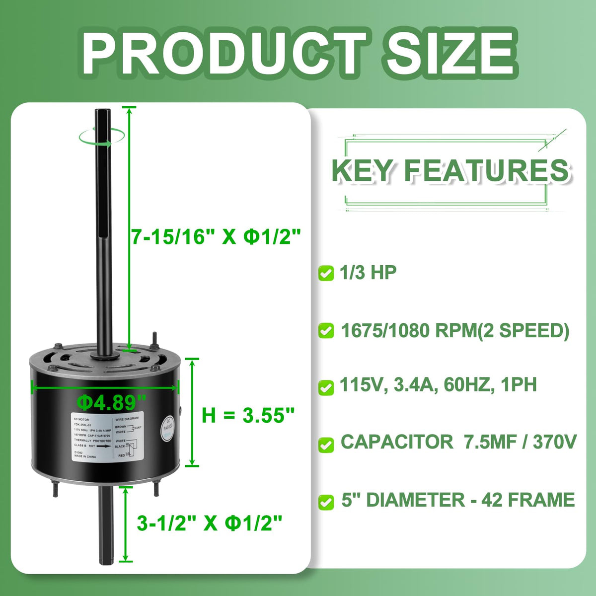 HHQ direct replacement Coleman Mach motor for easy install