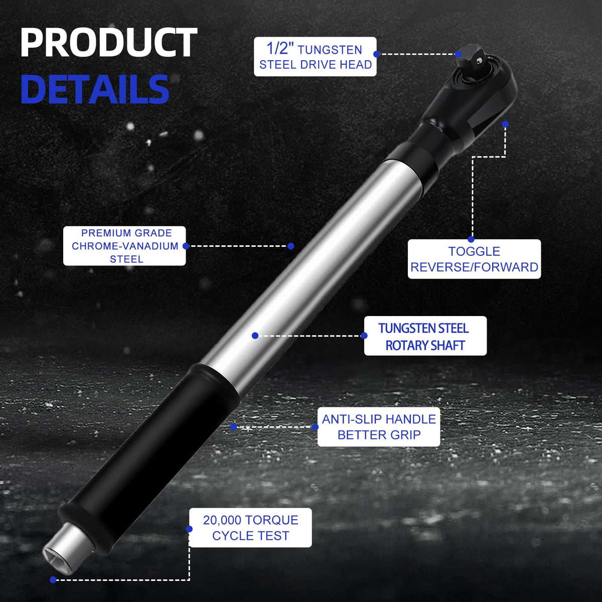 HHZSUMI chrome vanadium steel body resists wear and breakage