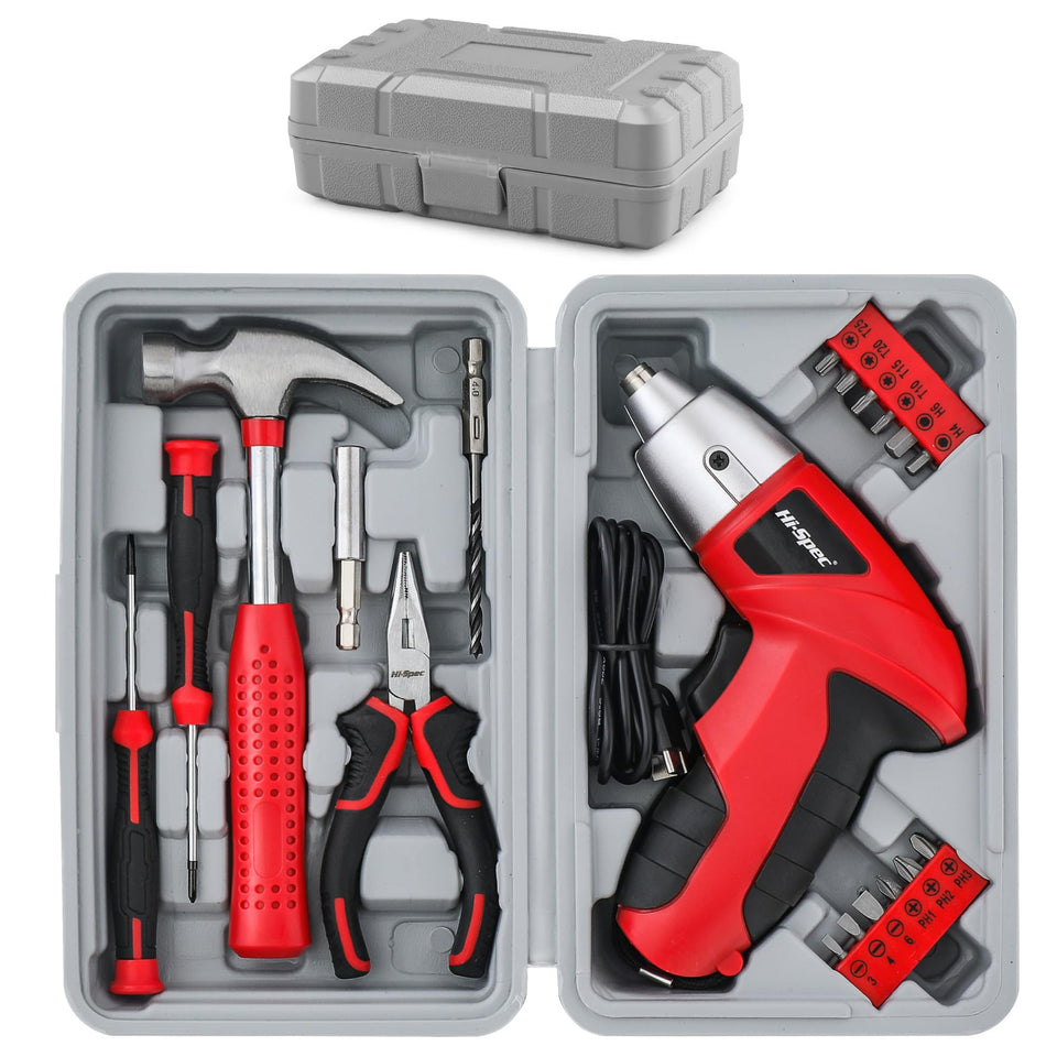 Hi-Spec 19pc screwdriver set in a compact box for quick furniture assembly and home repairs.