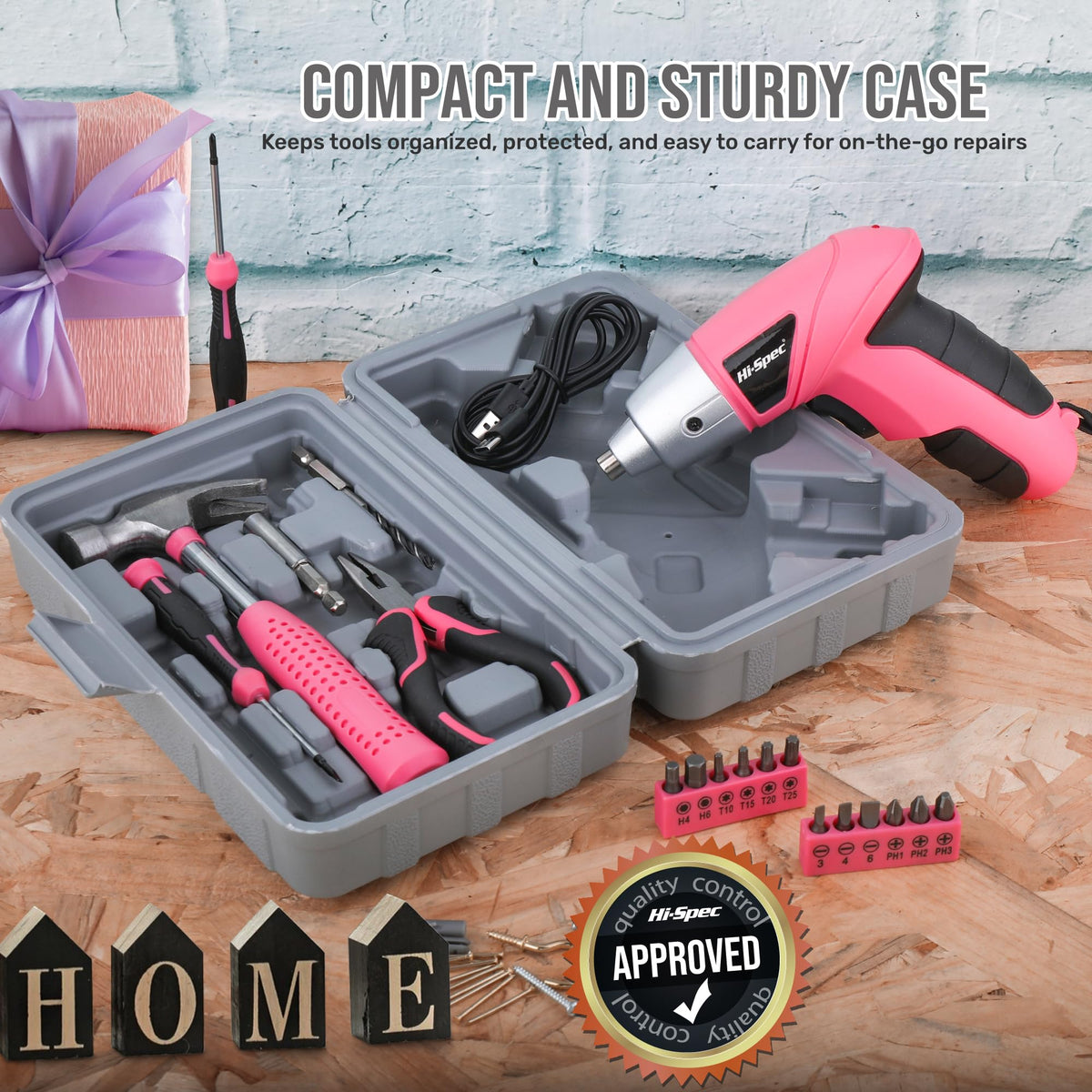 Hi-Spec gift-ready household repair set ideal for new homeowners.