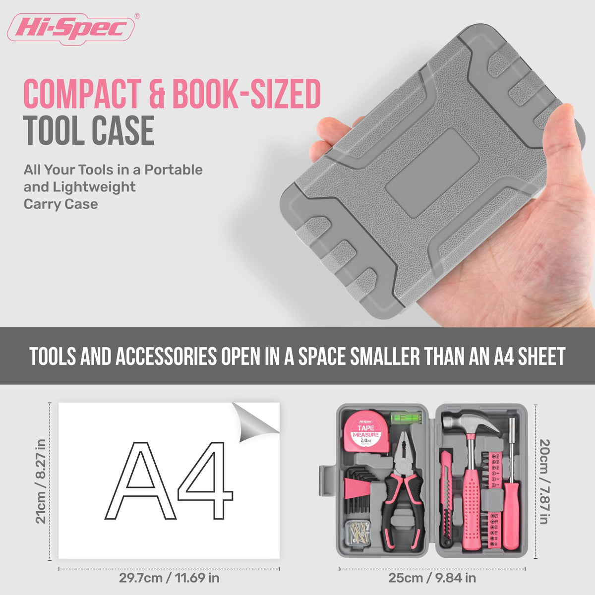 Hi-Spec pink combination pliers emphasize secure grip during quick fixes