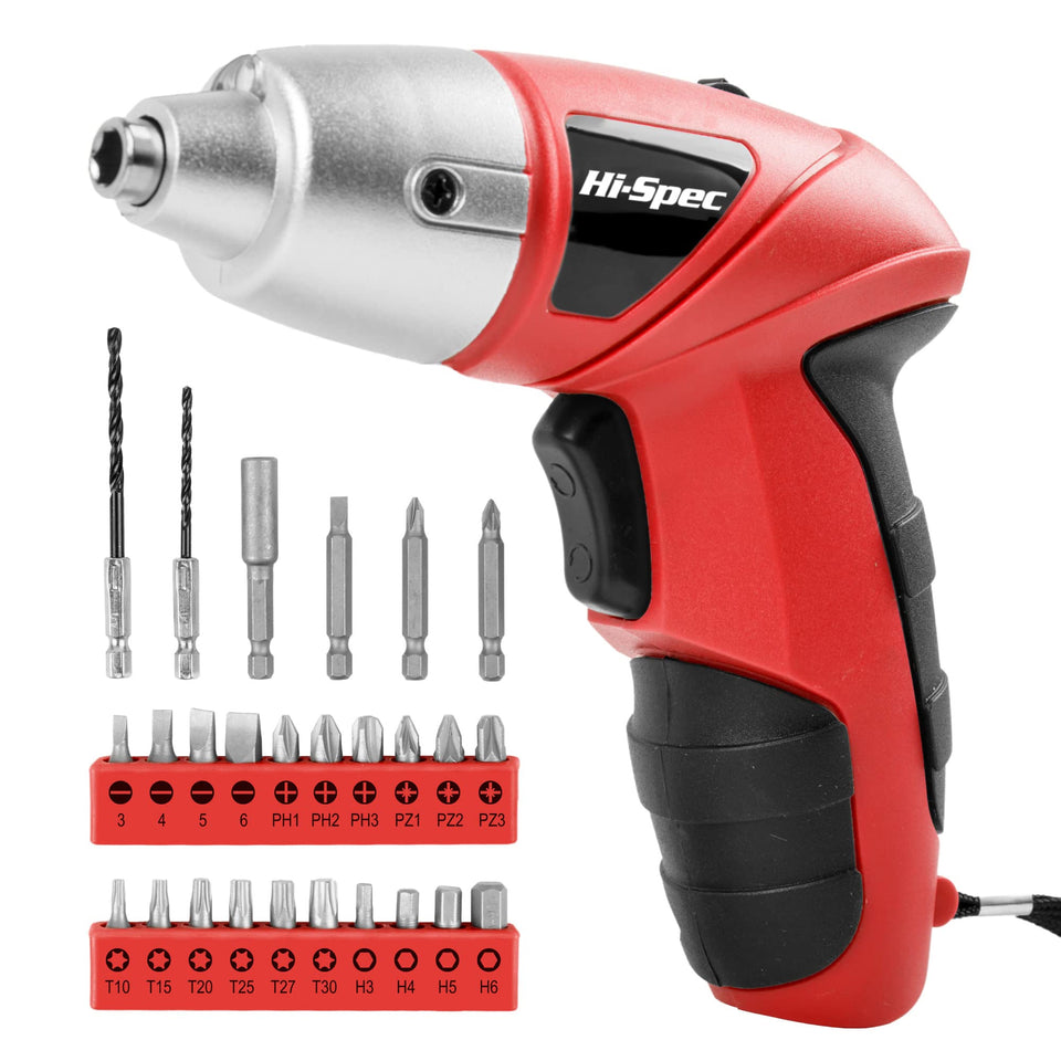 Hi-Spec small electric screwdriver in full tool view for quick home tasks