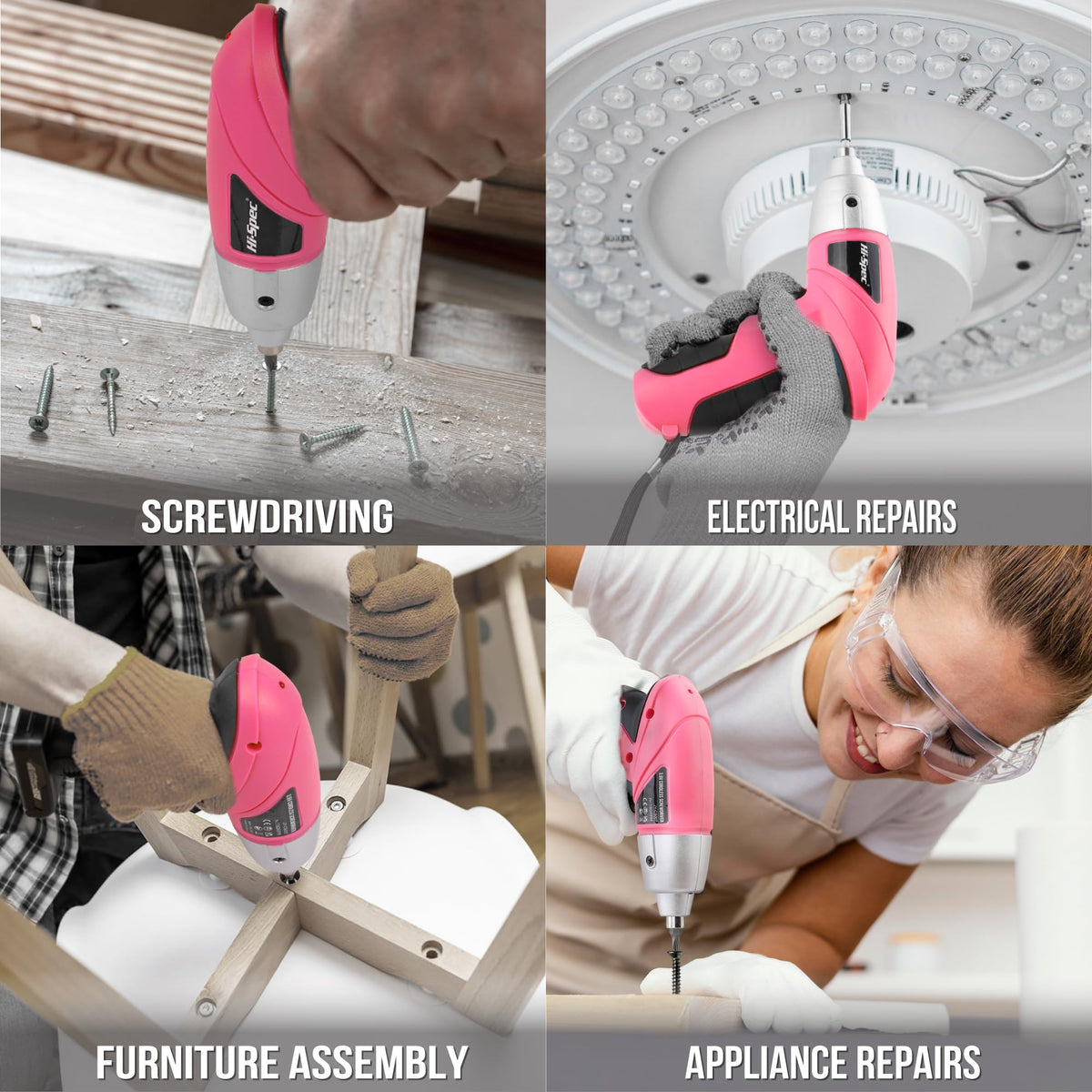 Hi-Spec compact, lightweight pink screwdriver designed for easy, portable use
