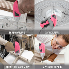 Hi-Spec compact, lightweight pink screwdriver designed for easy, portable use