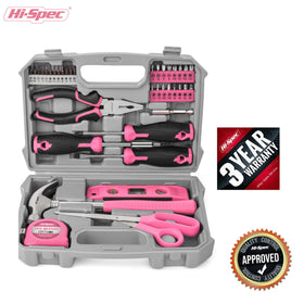 Hi-Spec pink dorm-friendly toolkit ideal for quick repairs.