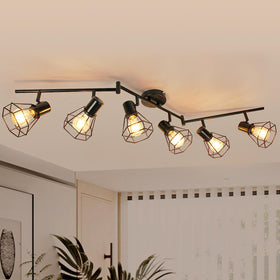 HiBay 6-light track lighting overview showing modern farmhouse style and flexible illumination