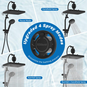 Hibbent 10-spray handheld shower for versatile use