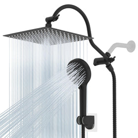 Hibbent 12-inch rainfall shower head provides broad coverage for a spa-like shower