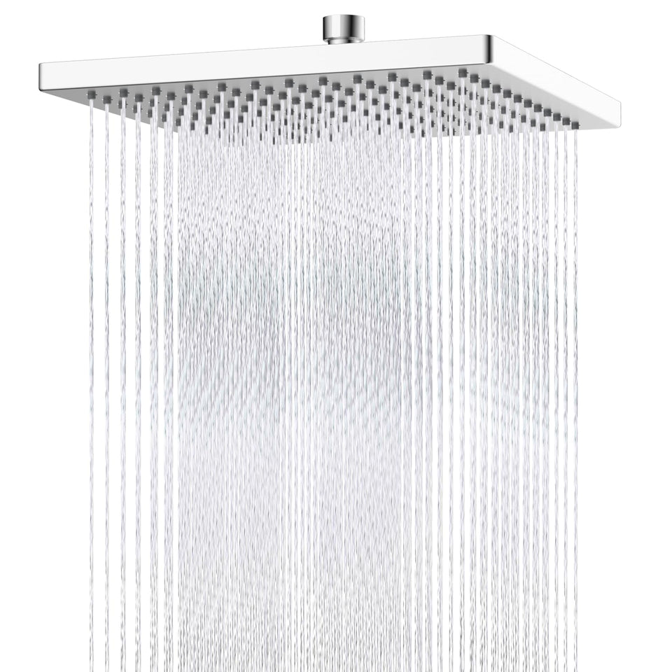 Hibbent 12-inch square rainfall shower head for full-body coverage
