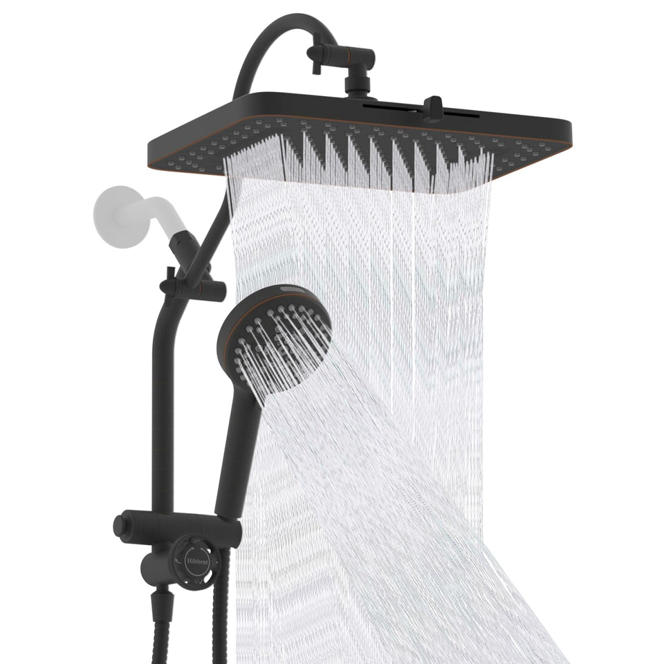 Hibbent 13-inch rainfall showerhead delivers wide coverage for a refreshing shower.