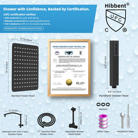 Hibbent 16 inch adjustable extension arm raises showerhead for better angle