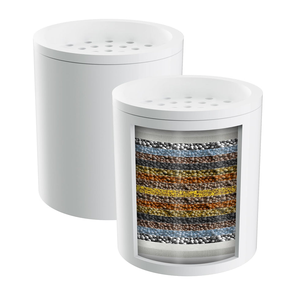 Hibbent 2-pack shower filter cartridges for easy bathroom replacement and clearer water.