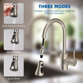 Hibbent 3-function spray mode delivers versatile water flow options.