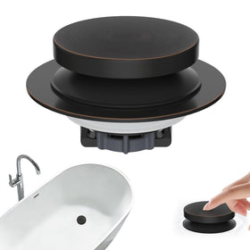 Hibbent 3-in-1 drain stopper shown with quick drainage and water storage capability.