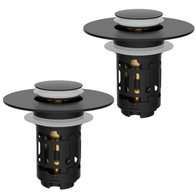 Hibbent 3-in-1 sink drain strainer during installation showing universal fit.
