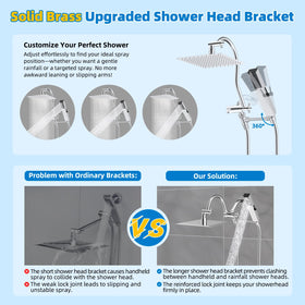 Hibbent 4-spray handheld showerhead offers high-pressure modes for versatile cleansing.
