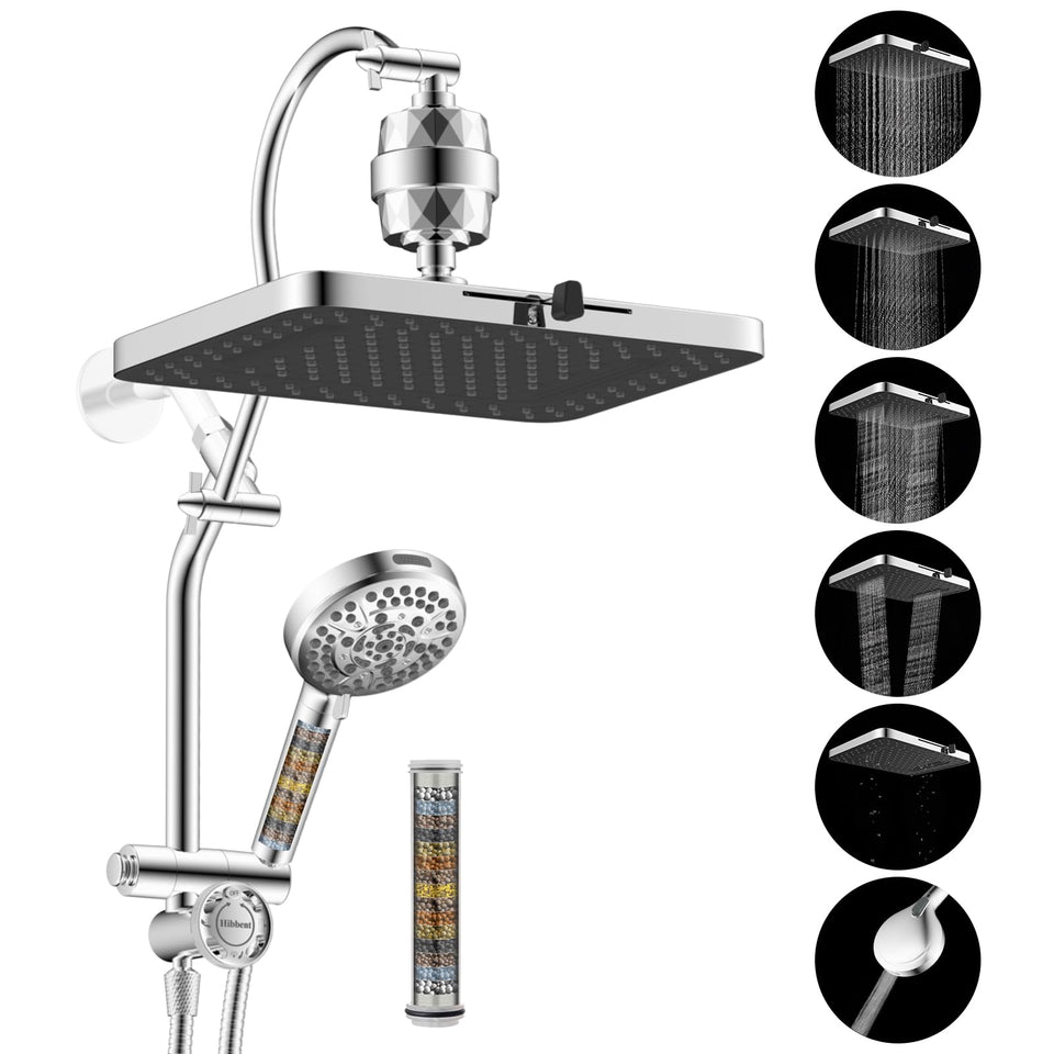 Hibbent 13-inch rainfall shower head with broad coverage and spa-like feel