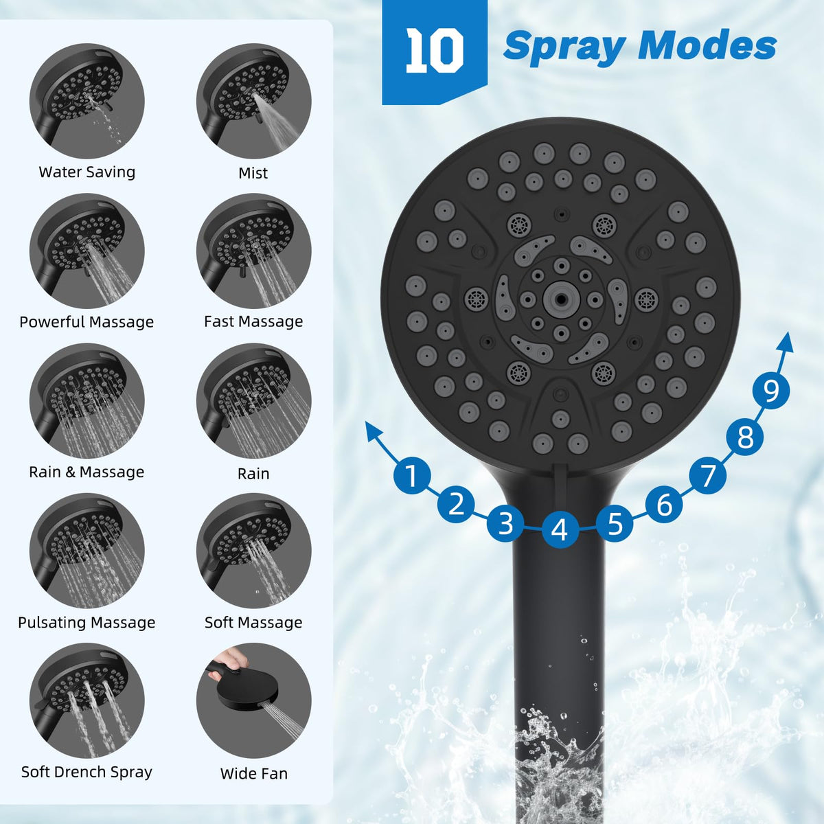 Hibbent 71-inch hose provides flexible shower reach