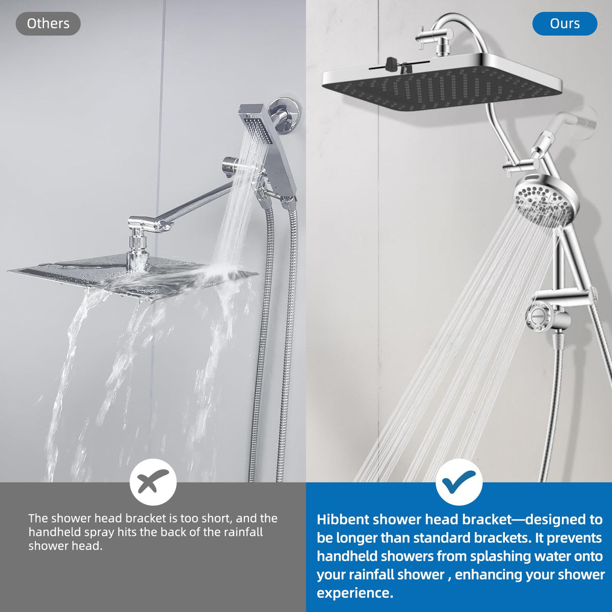 Hibbent 71-inch shower hose extends reach for easy cleaning