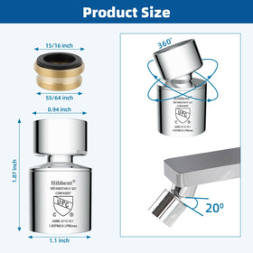 Hibbent adapter included for easy faucet installation