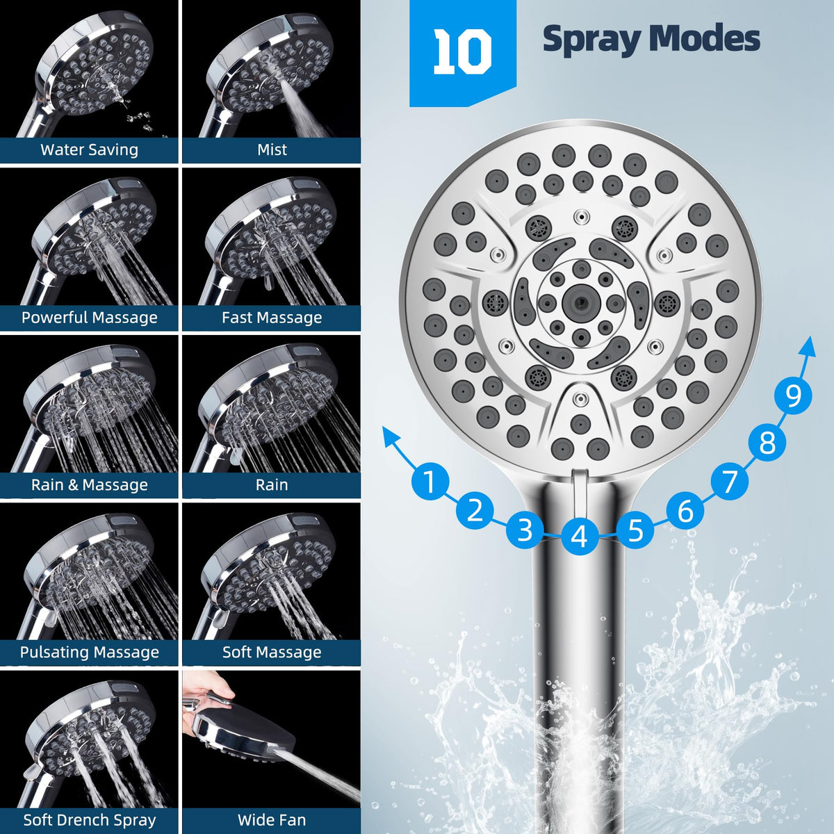 Hibbent adhesive shower head holder for quick tool free installation
