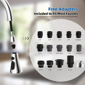 Aerator removal tool included with Hibbent head for easy cleaning.