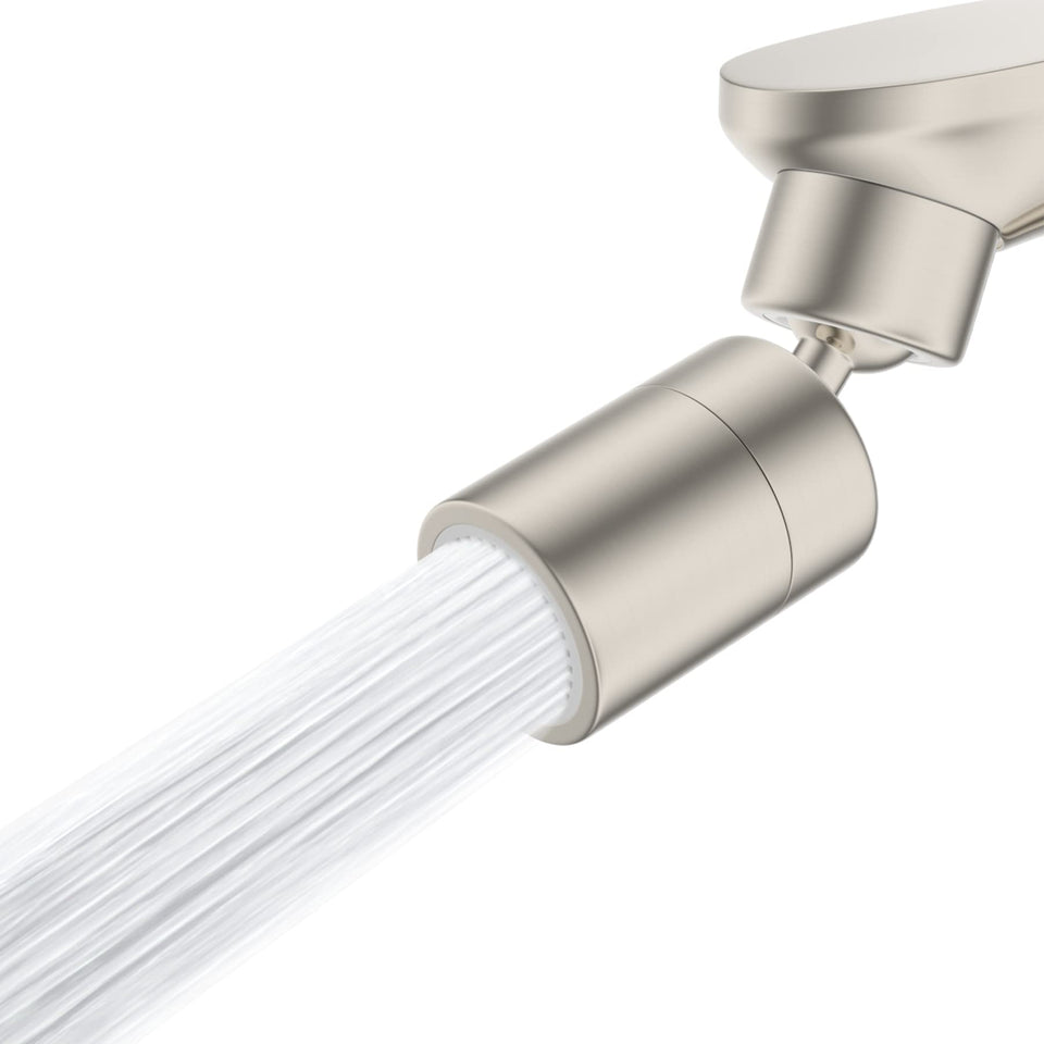 Hibbent aerator with two-flow switch for easy mode changes and efficient water use.