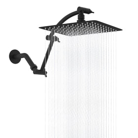 Hibbent all-metal rain shower head with a 10x9 inch spray face for immersive rainfall.