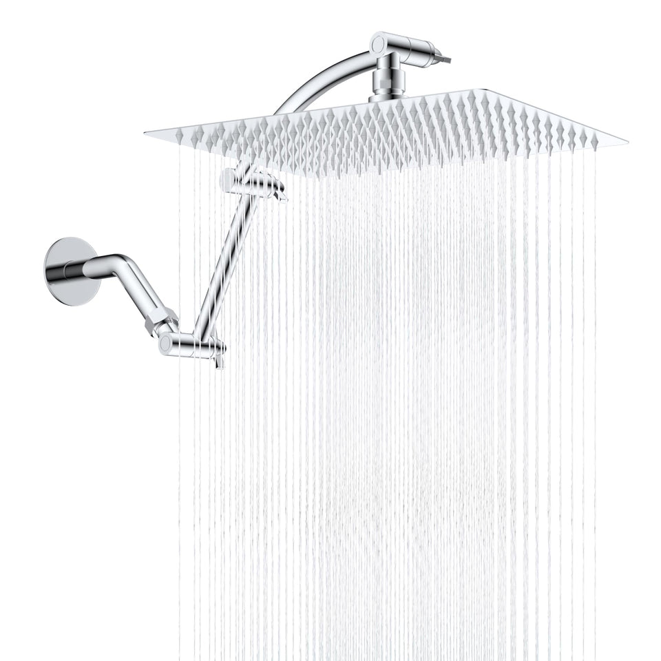 Hibbent all-metal rain shower head delivers immersive high-pressure rainfall