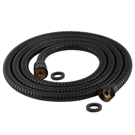 Hibbent all-metal 90-inch shower hose for easy long reach and rinsing.