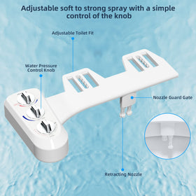 Hibbent bidet offers adjustable water pressure and temperature control.