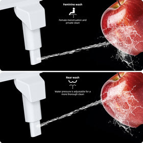 Hibbent bidet attachment dual nozzles for front and rear washing options