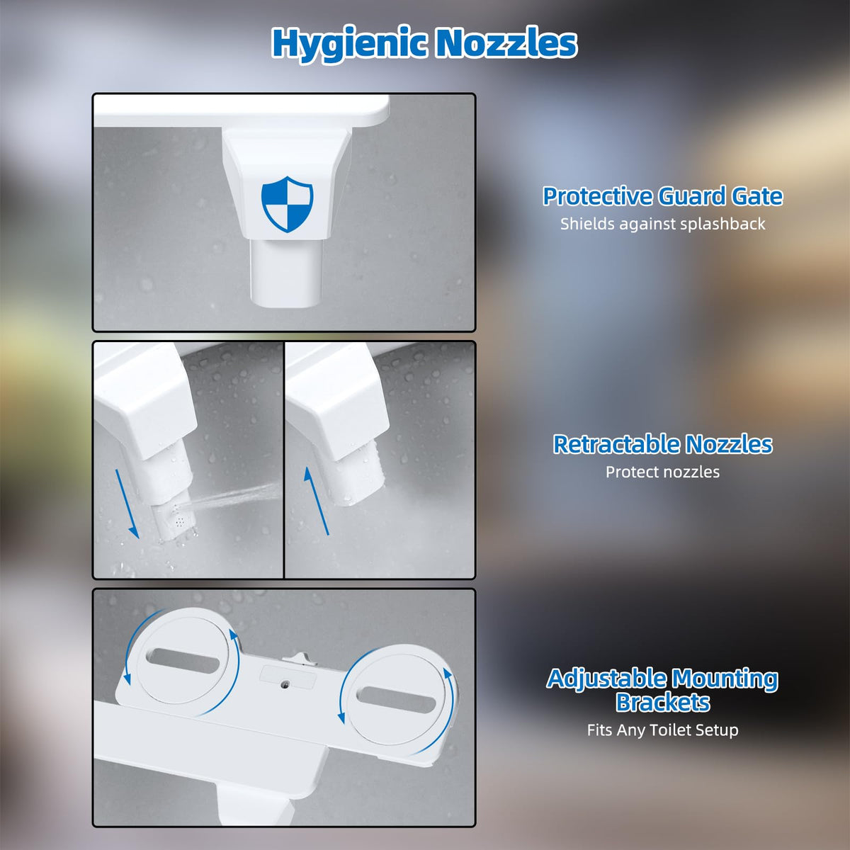 Hibbent bidet attachment adjustable water pressure for personalized cleanliness