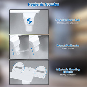 Hibbent bidet attachment adjustable water pressure for personalized cleanliness