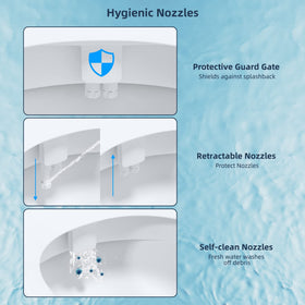 Easy installation under the toilet seat with no plumber needed.