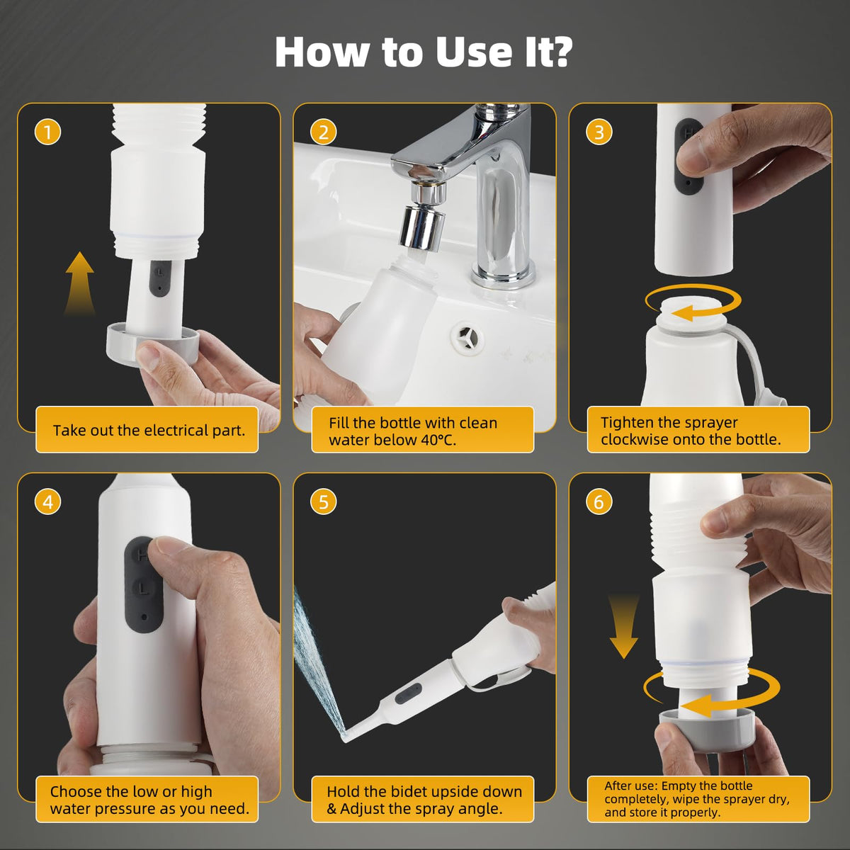 Hibbent bidet foldable bottle for easy packing