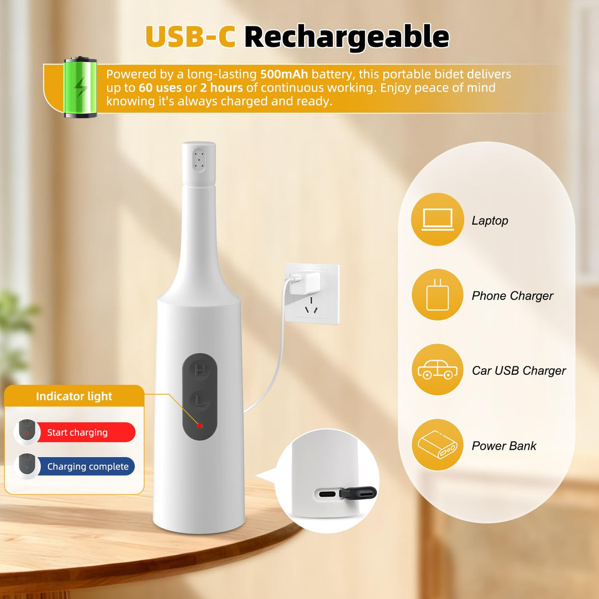 Hibbent bidet nozzle retractable for compact storage
