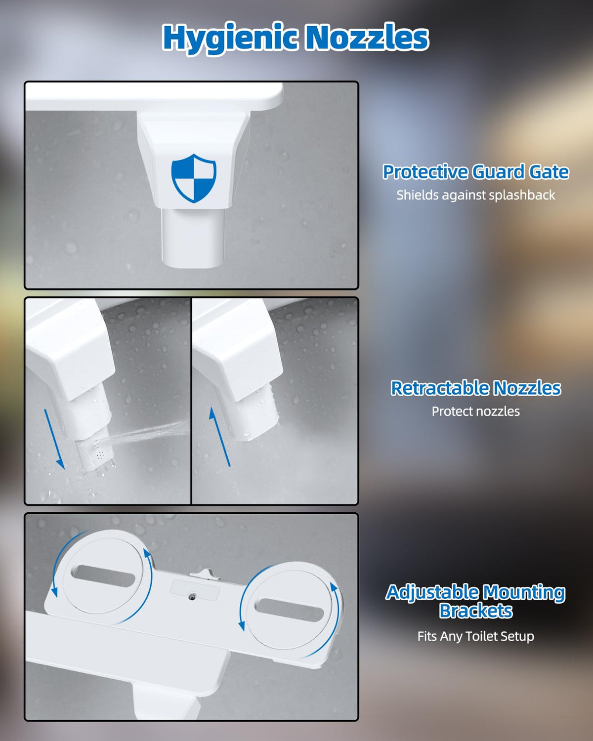 Hibbent bidet attachment brass T-valve for durable water control