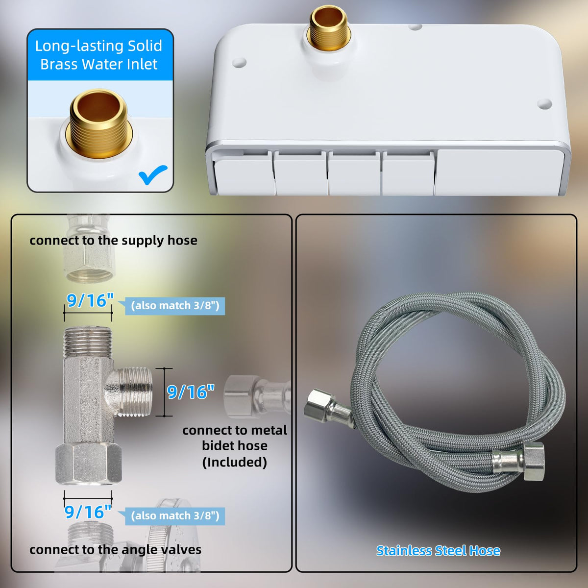 Hibbent bidet bidet kit with all components for quick installation