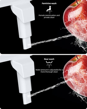 Hibbent bidet attachment with self-cleaning nozzles for safer operation