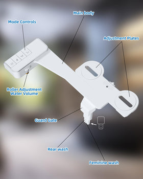 Hibbent bidet attachment white finish to match bathroom decor