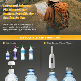 Hibbent bidet universal adapter supports 28 mm and 29.3 mm bottles