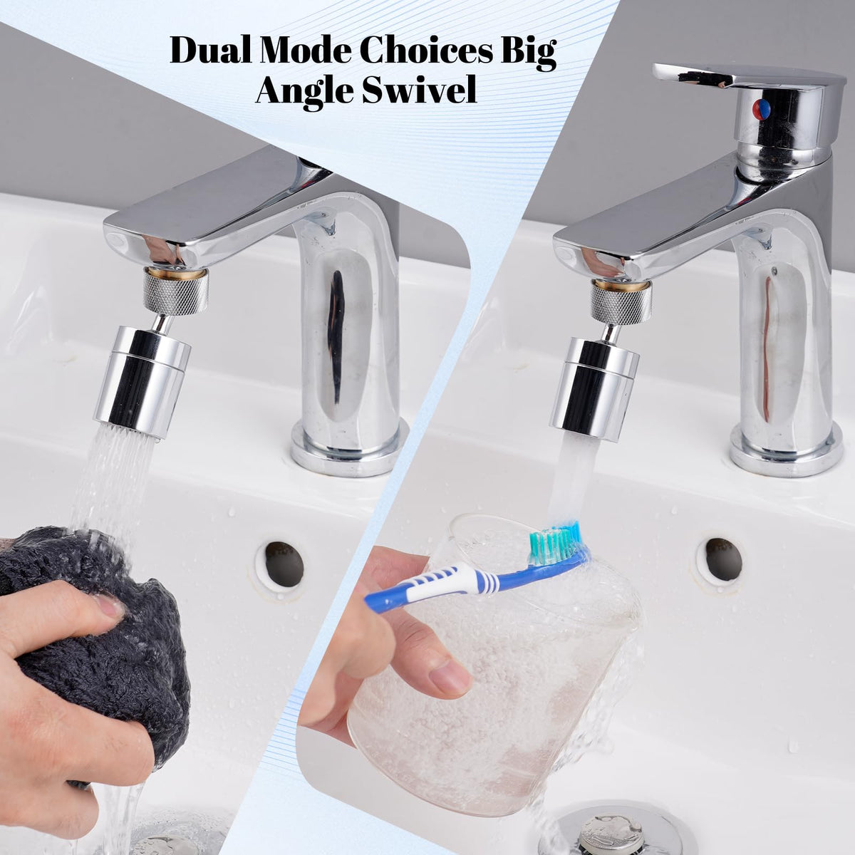Hibbent big angle rotation reaches every sink corner