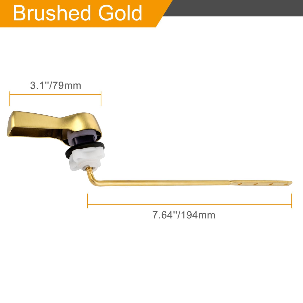 Hibbent brass flush-handle adjustable-length end to fit many tanks.