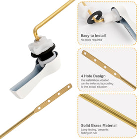Hibbent brass lever with stainless steel flapper chains ensures reliable operation.