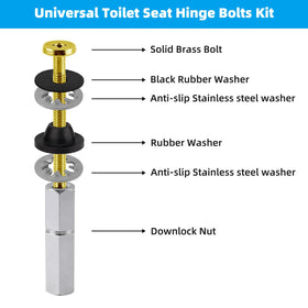 Hibbent brass toilet bolts close-up highlighting solid brass construction